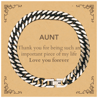 Load image into Gallery viewer, Aunt Cuban Link Chain Bracelet - Thank You for Being Important | Birthday and Christmas Gift
