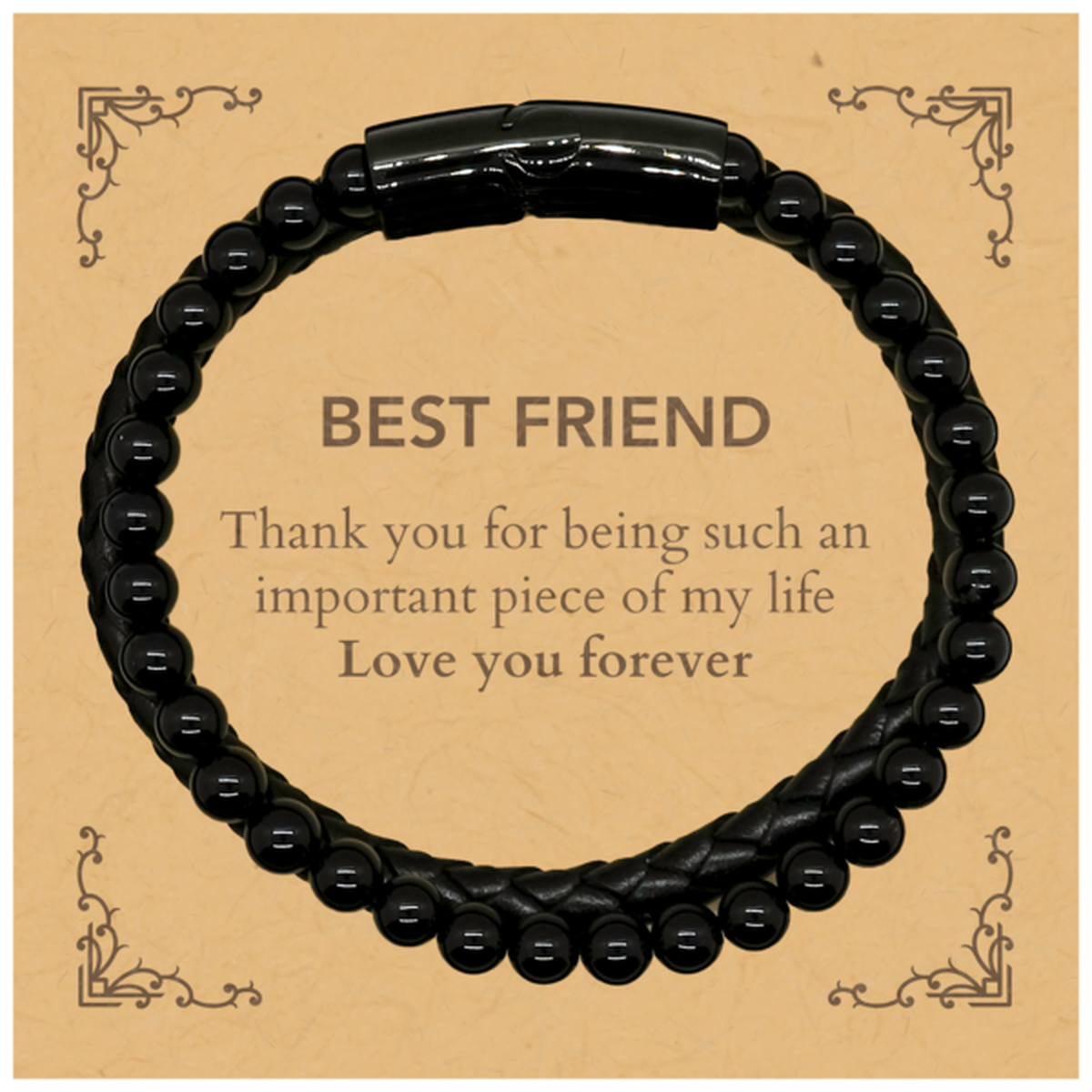 Best Friend Stone Leather Bracelet - Inspiring Design | Birthday, Christmas Gift