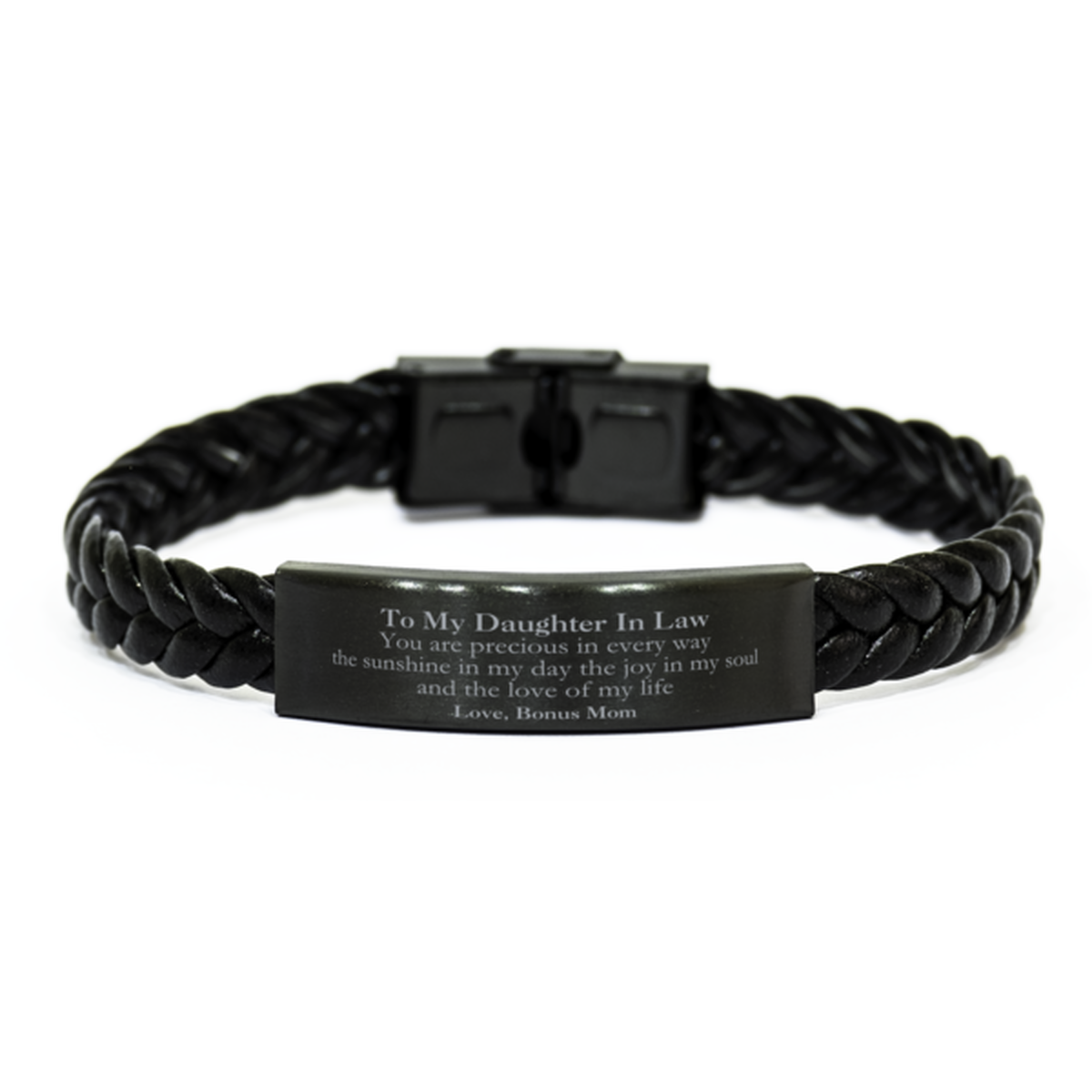 Daughter In Law Braided Leather Bracelet - You are precious in every way | Heartfelt Gift