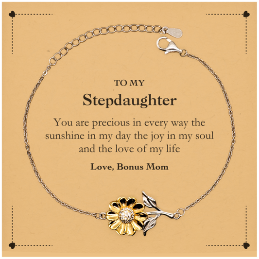Stepdaughter Sunflower Bracelet - You Are Precious in Every Way | Graduation Gift