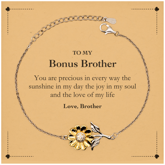 Bonus Brother Sunflower Bracelet - You Are Precious in Every Way | Graduation Gift