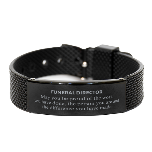 Funeral Director Black Shark Mesh Bracelet - May You Be Proud | Retirement Gift