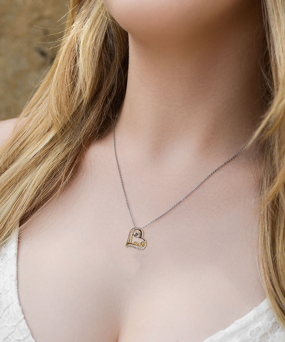 To My Bonus Mom Gifts, Thank You For All The Love, Love Dancing Necklace For Women, Birthday Mothers Day Present From Bonus Daughter