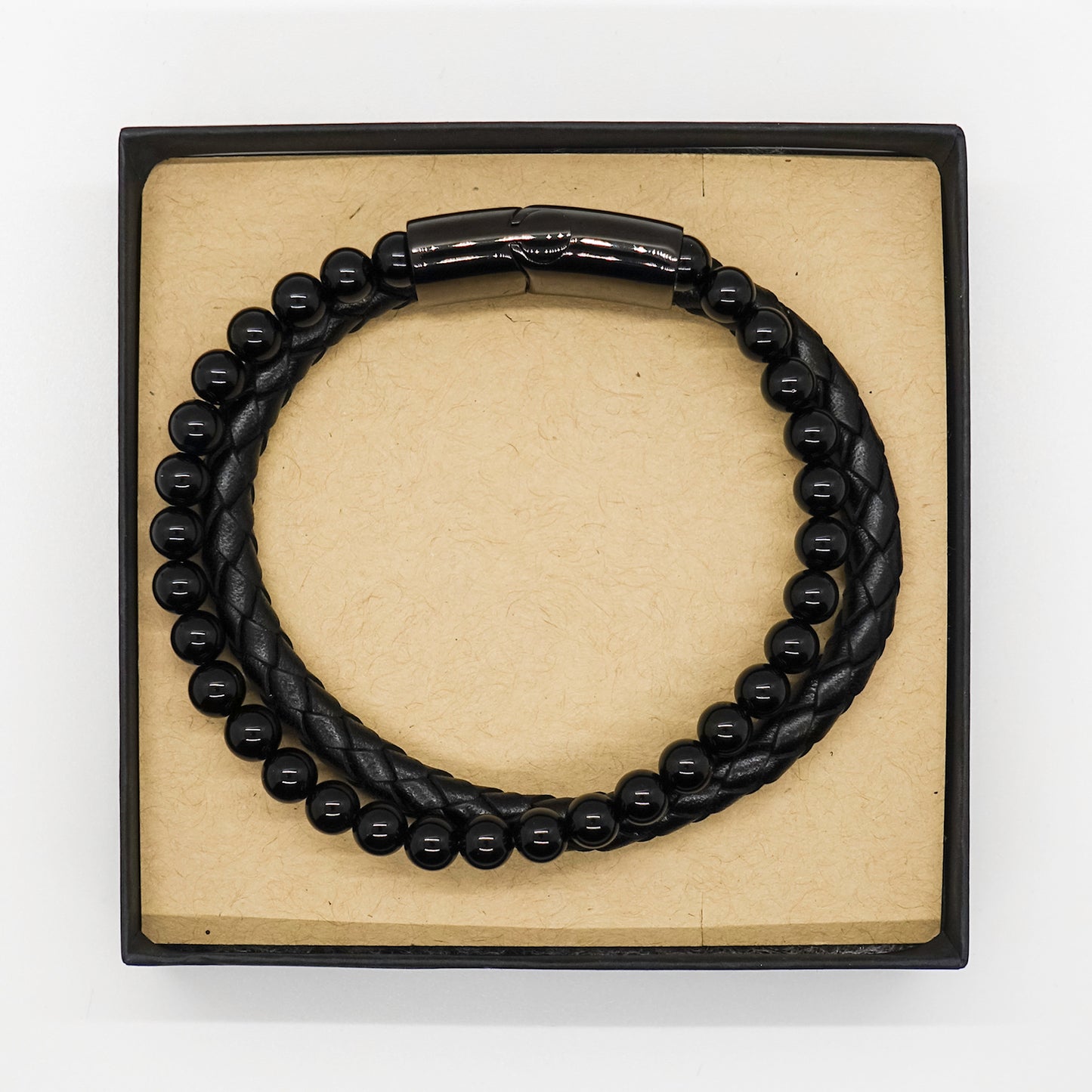 Son Adjustable Stone Leather Bracelet - Love, Papa | Graduation Gift