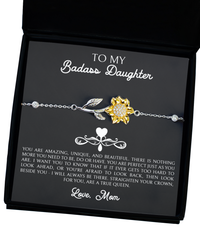 Load image into Gallery viewer, To My Badass Daughter Bracelets From Mom, Daughter Gifts From Mom, To My Daughter Sunflower Bracelet from Mom, Birthday Christmas Gifts for Daughter From Mother

