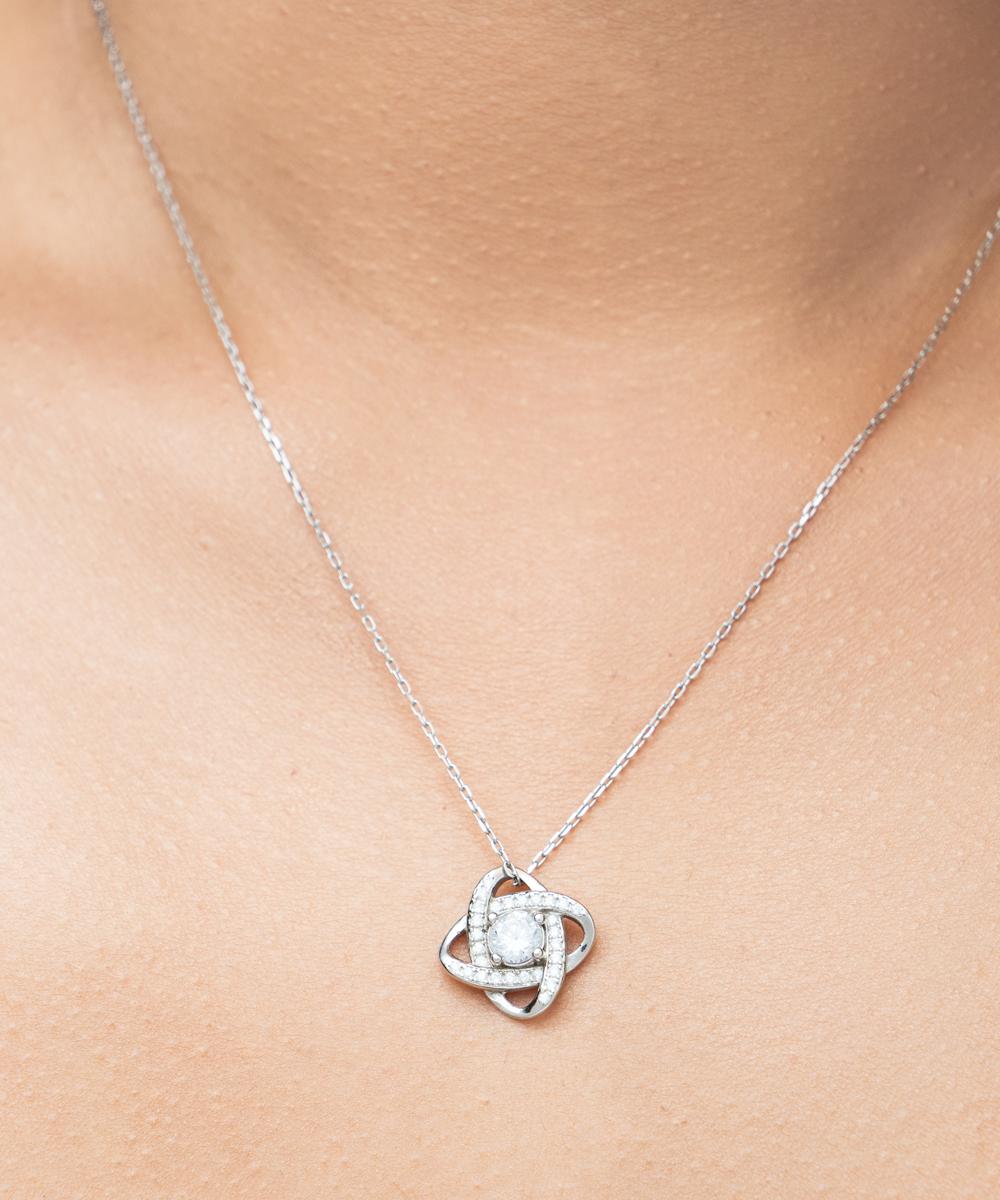 To My Daughter in Law Gifts, The Blessing I Couldn't See, .925 Sterling Silver Love Knot Necklace For Women, Wedding Birthday Christmas Jewelry Gifts From Mother-in-law