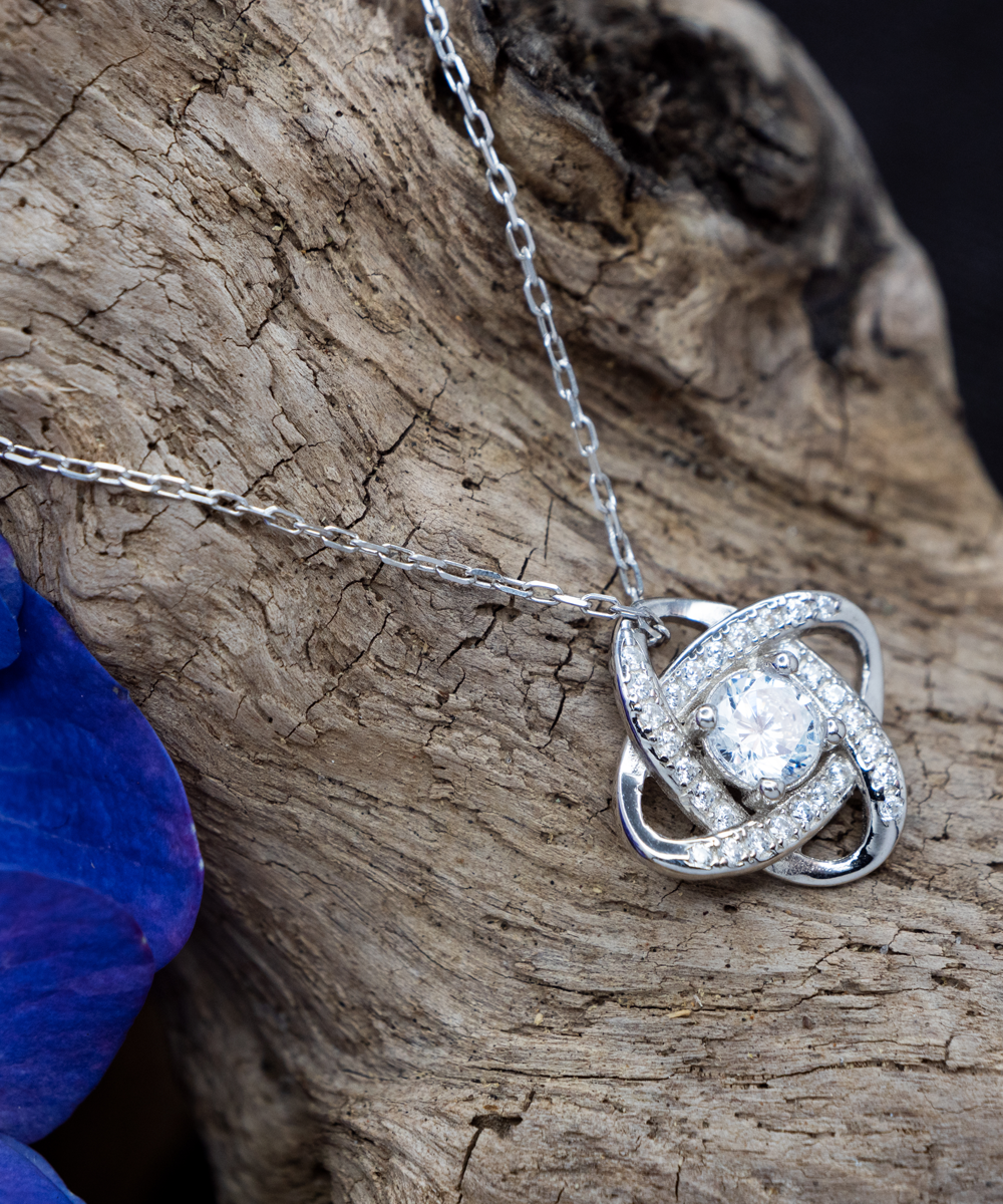 To My Daughter in Law Gifts, The Blessing I Couldn't See, .925 Sterling Silver Love Knot Necklace For Women, Wedding Birthday Christmas Jewelry Gifts From Mother-in-law