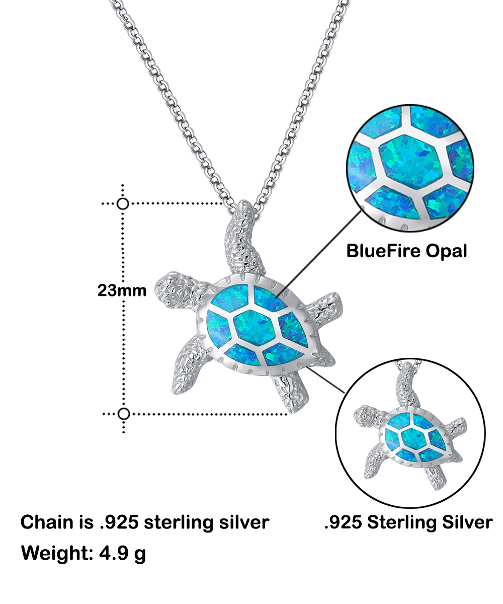 To My Fiancée, Your Smile, Opal Turtle Necklace For Women, Valentines Day Gifts From Fiancé