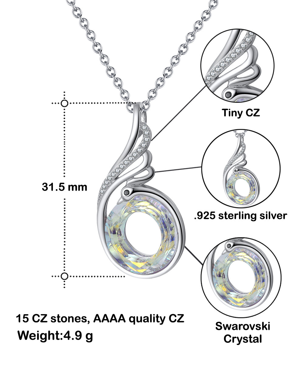 To My Daughter  Gifts, My Valentine Wish, Rising Phoenix Necklace For Women, Valentines Day Jewelry Gifts From Dad