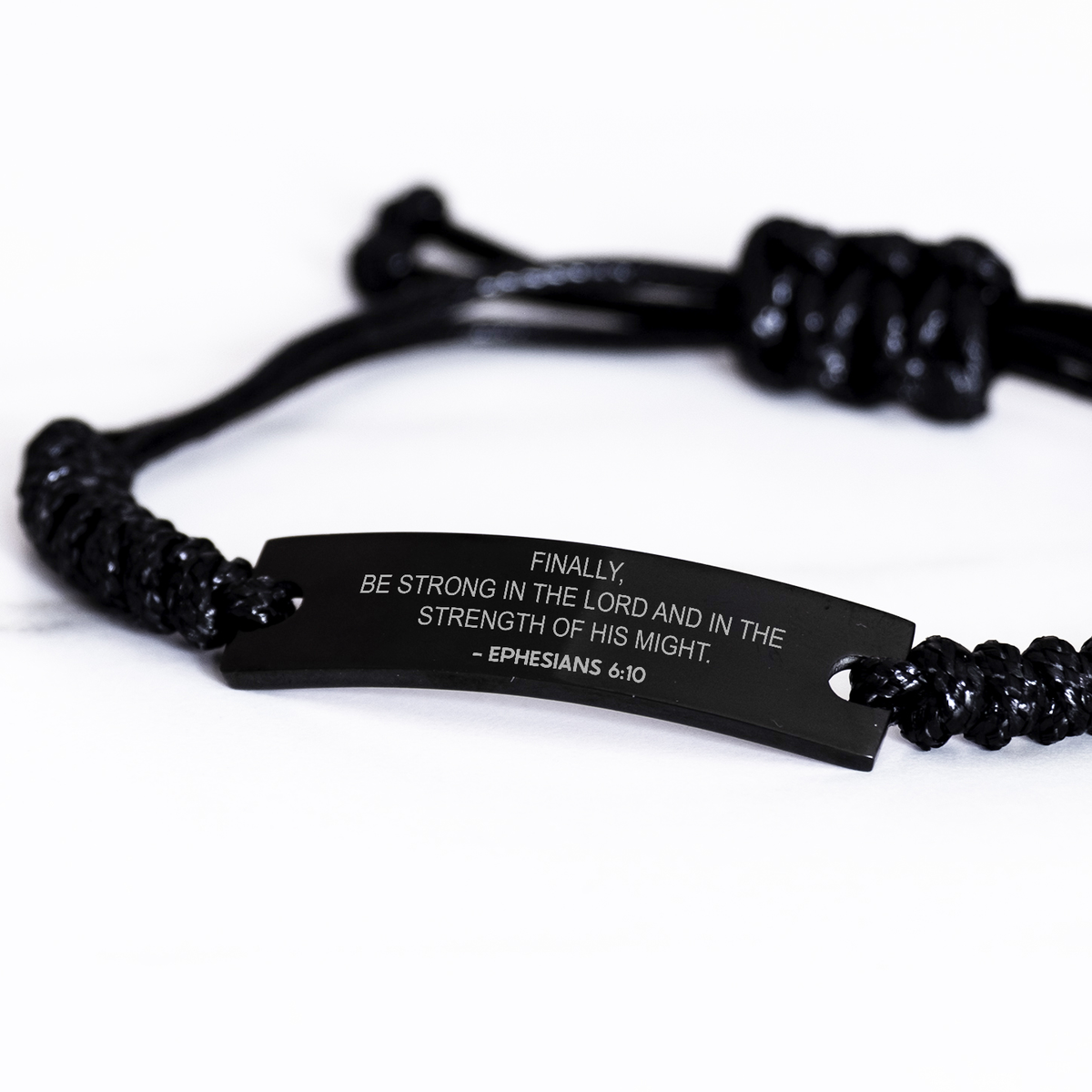 Bible Verse Rope Bracelet, Ephesians 6:10 Finally, Be Strong In The Lord, Christian Encouraging Gifts For Men Women Boys Girls