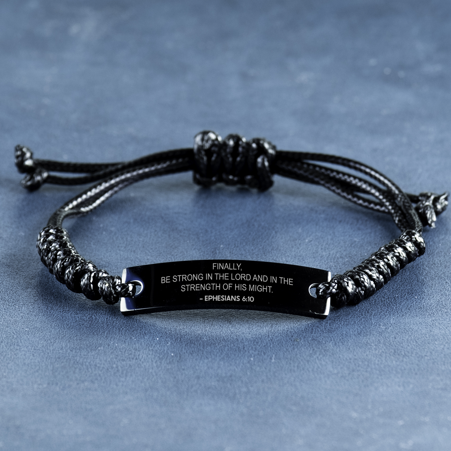 Bible Verse Rope Bracelet, Ephesians 6:10 Finally, Be Strong In The Lord, Christian Encouraging Gifts For Men Women Boys Girls