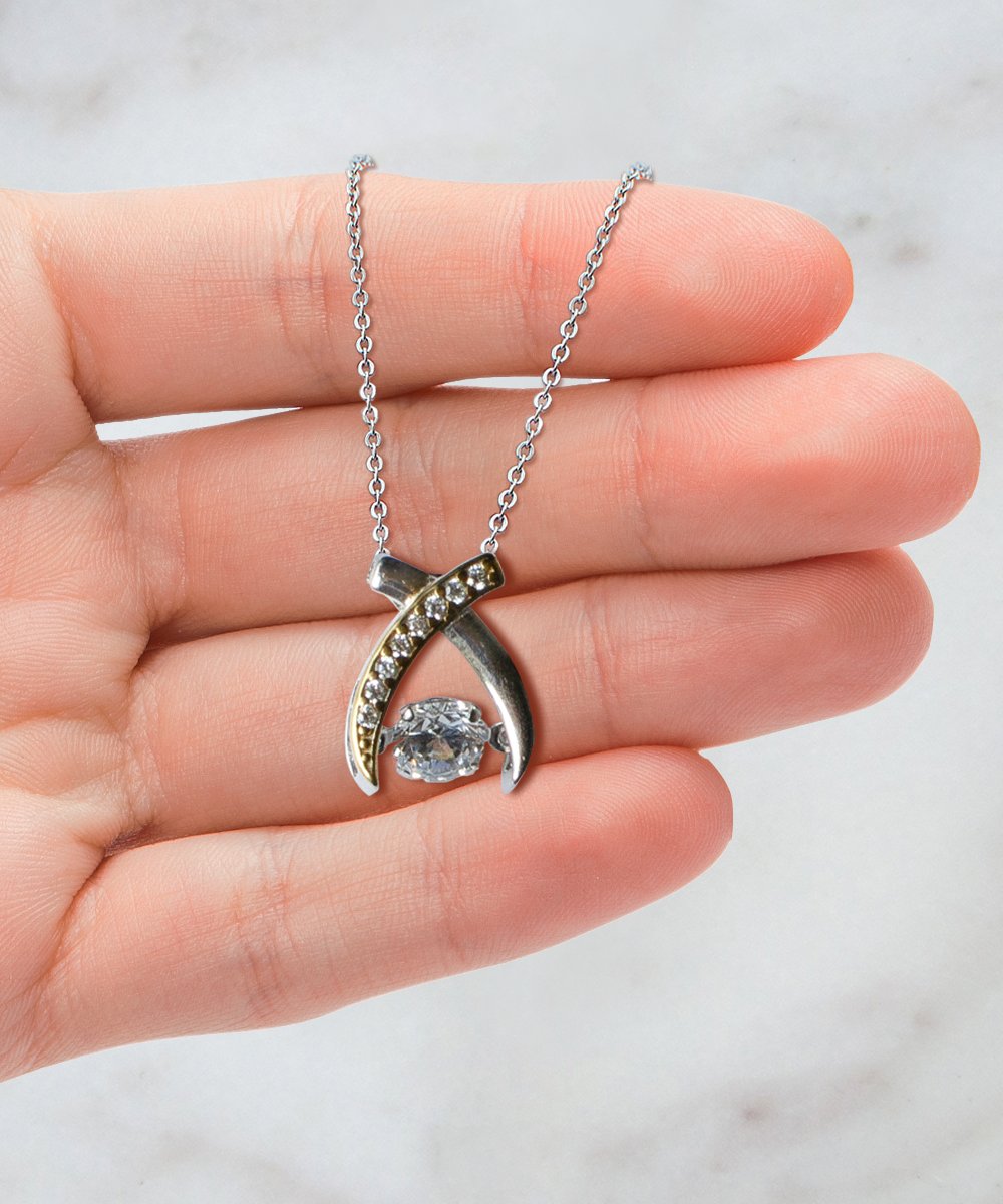 To My Sister Gifts, I Don't Deserve You, Wishbone Dancing Necklace For Women, Valentines Day Jewelry Gifts From Sister
